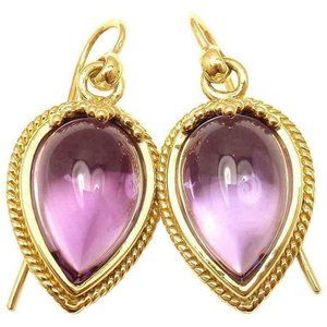 New! Authentic Temple St. Clair 18k Yellow Gold Chinese Bead Amethyst Earrings